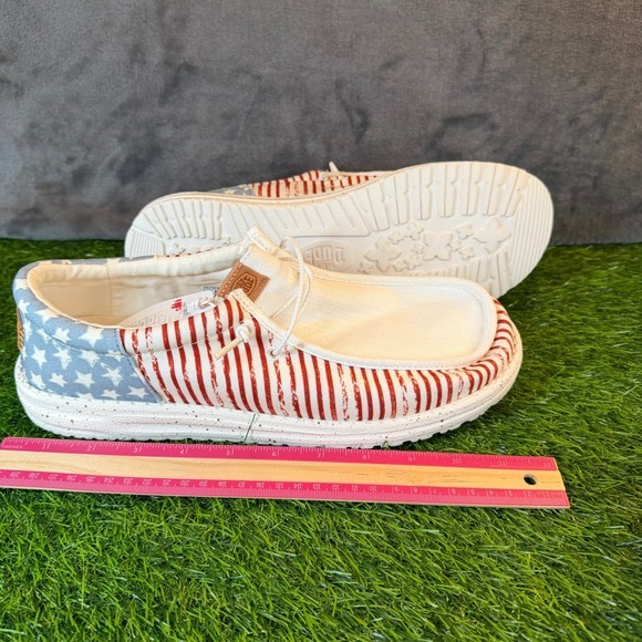 Hey Dude Wally American Flag Stars Stripes Shoes Loafer USA Men\'s Size 12 NWT main image 8